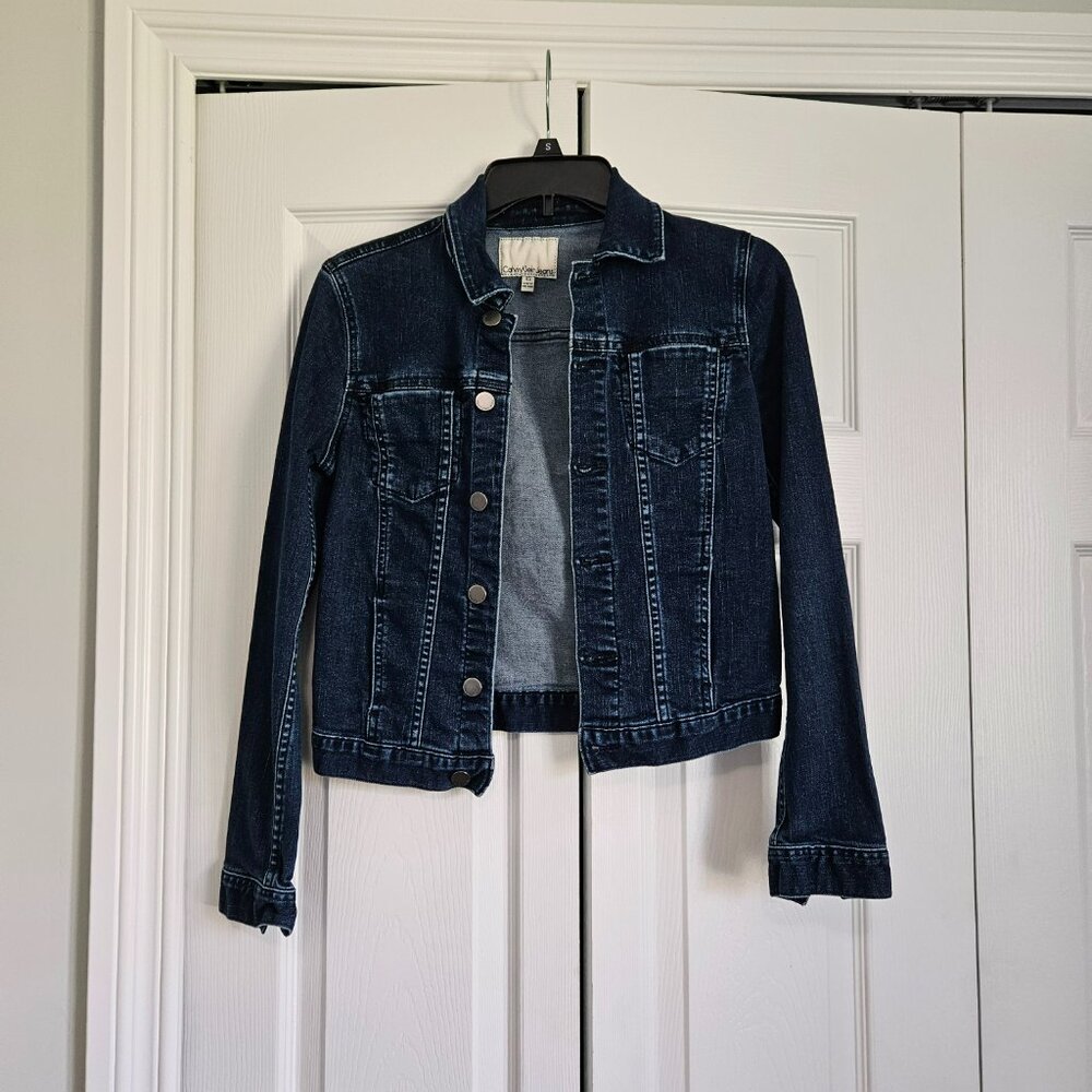 Calvin Klein Jeans Trucker Classic Blue Wash Denim Jacket in XS